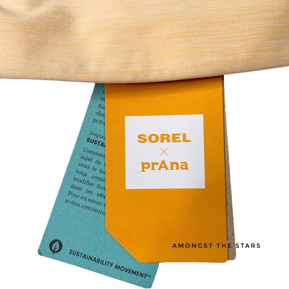 Sorel x prAna Wandering Soul Chalk Yellow & Gold Longline Bralette Sports Bra - Picture 11 of 14